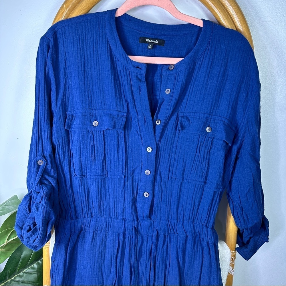 Madewell Navy Gauze Jumpsuit sz 6 - Picture 8 of 8